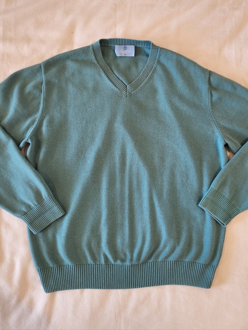 Ben Silver Charleston Pima Cotton V-neck Sweater Men’s Size XL Teal